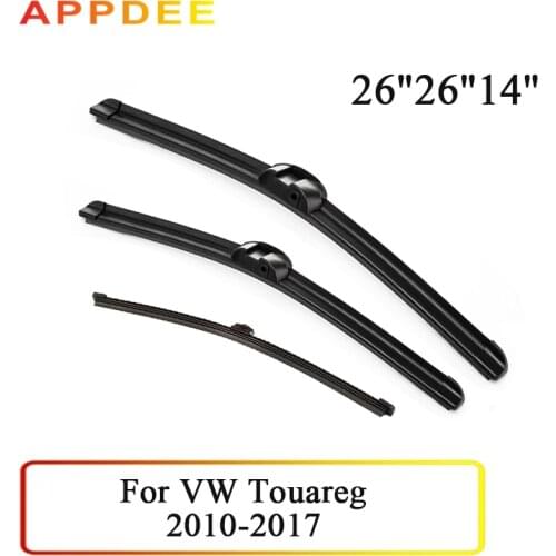 APPDEE Wiper Front & Rear Wiper Blades Set For VW Touareg 2010- 2017 2016 2015 Windshield Windscreen Front Window 26"+26"+14"