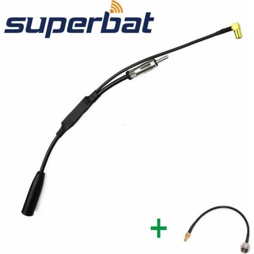 Superbat Car Radio Receiver DAB/FM/AM Aerial Converter/Splitter and SMB to F Aerial Adapter Cable 10CM for Sony Pionner JVC DAB