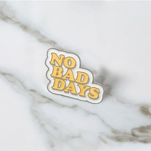 Yellow custom pin letters Quote sign brooches Backpack Bags Hats Leather jeckets Decoration Accessories Good things jewelry