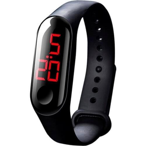 Women Men Digital Wristwatches LCD Display Electronic Sports Luminous Sensor Watches Fashion Wrist Watches Bracelet Wristband