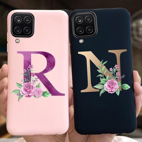 Case for samsung galaxy a12 6.5 inch cover coque funda thin soft matte 26 Letter back cover for samsung a 12 SM-A125F bumper