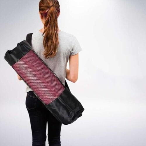 Black Gym Backpack Yoga Mat Bag Mesh Waterproof Backpack Yoga Bag Pilates Carrier Adjustable Strap Sport Tool Convenience