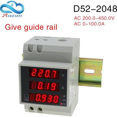 D52-2048 multi-function digital display AC voltmeter power factor table AC200.0-450.0 V AC 0-100.0A