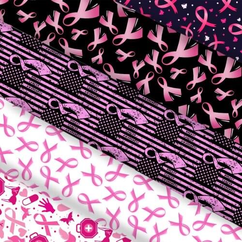 David accessories 20*33cm Healthy Cancer Printed Faux Synthetic Leather For Bow-knot bags Wallet Phone Cover DIY,c13673