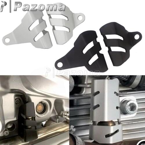 For BMW R nineT 2014-2019 R 9T Motorcycle Left and Right Aluminum Oxygen Sensors Protection Cover Black/Silver Sensors Protector