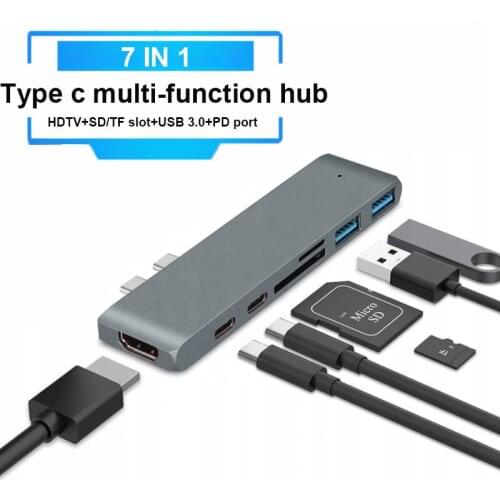 USB Type C Hub Dock for Macbook Pro Air OTG USB3.0 HDMI-compatible Hub Adapter PD Charging Laptop USB Hubs Extension