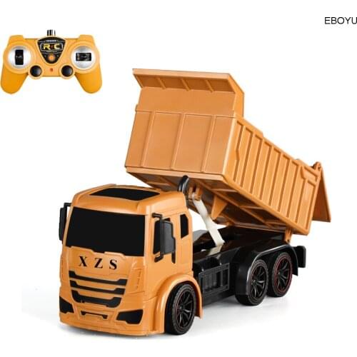 EBOYU 1:14 Scale RC Dump Truck 2.4Ghz Construction Trucks Remote Control Engineering Truck with LED Lights for Adults and Kids