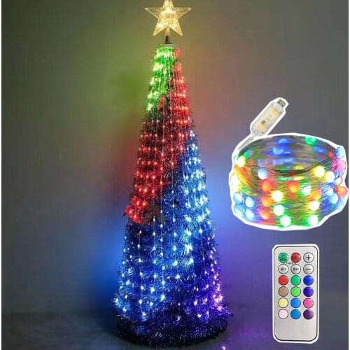 20M Smart RGB Christmas Tree Fairy Light Garland Copper Wire LED String Light With Remote For Home Wedding Party Decoration