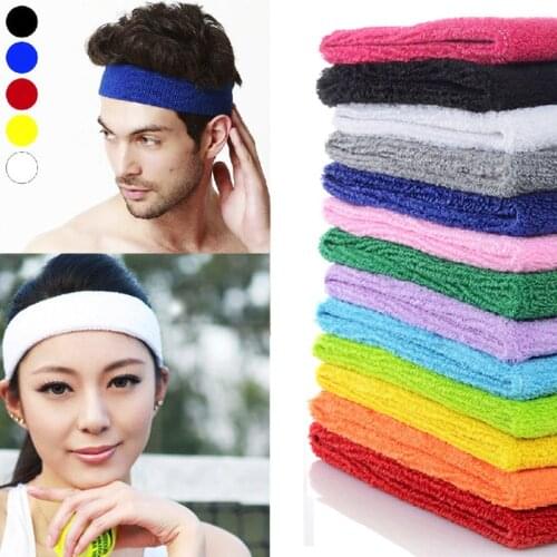 Cotton Sweatband Headband Yoga Gym Stretch Head Band for Sport Belts Women Men Sports