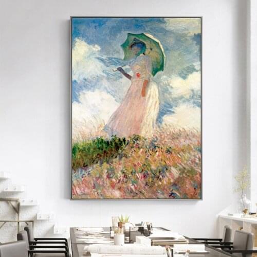 Claude Monet Woman and Umbrella Art 5d diamond painting kit diamond embroidery diamond mosaic Full drill rhinestone diamond