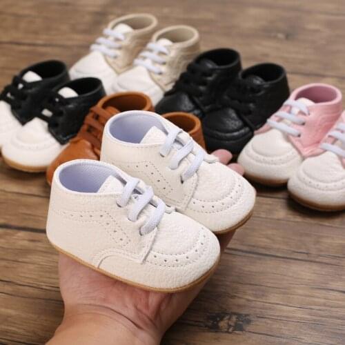Infant Baby Sneaker Boys Girls Casual Shoes First Walkers PU Leather Soft Sole Anti-slip Strappy Toddler Shoes 0-18M