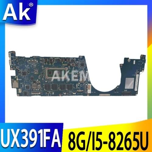 Akemy FOR Asus Zenbook S13 UX391FA UX391F UX391UA UX391U UX391 Laptop Motherboard W/ 8G/I5-8265U