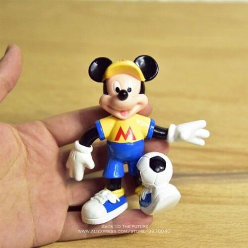 Disney Mickey Mouse football 10cm mini doll Action Figure Anime Decoration Collection Figurine Toy model for children gift