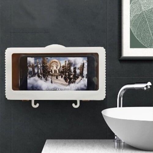 Mobile Phone Holder Wall Mount Bathroom Kitchen Bathtub Toilet Waterproof Protection Wall Mount ABS High-Quality Phone Holder