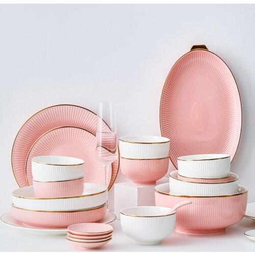 White Porcelain Dinnerware Set Plates for Food Dishes Cake Steak Plate Salad Soup Bowl Dessert Plates and Bowls Set Restaurant