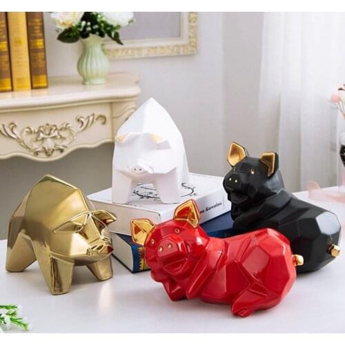 NORDIC MINIMALIST MODERN GEOMETRIC ANIMAL FESTIVE PIG HOME MODEL ROOM SOFT DECORATION DECORATIVE CRAFTS ORNAMENTS