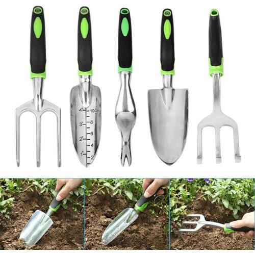 Newest Hand Weeding Tools Alluminum Alloy Fork Shovel Rake Weeder Transplanting Digging Tools Garden Planting Tools