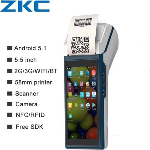 Original MINI Mobile Portable 5.5 inch touch screen pos cash register integrated printer NFC/RFID reader scanner