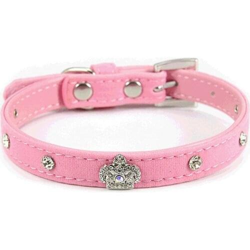 Dog Cat Collar Rhinestone Crown Charm Decoration Pet Princess Collars for Dogs Puppy Leashes Supplies