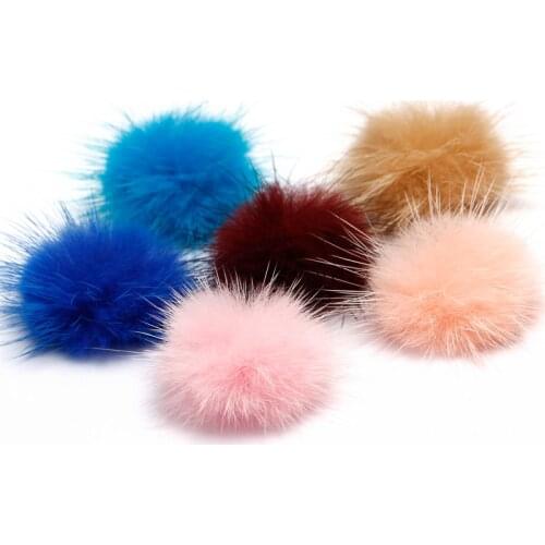 100PCS Mink Fur Ball 30MM Fur Pompom DIY Jewelry Findings Mink Ball for shoes jewelry cloth Findings Components DIY