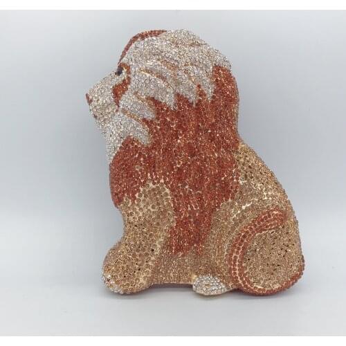 Animal Designer Luxury Crystal Evening Bag Lion Leopard Clutch Purse Women Handbags Chain Day Clutches