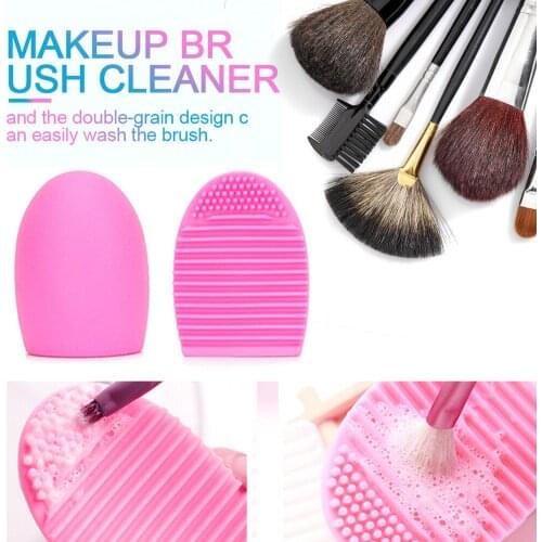 Silicone Makeup Brush Cleaner Cosmetics Eyebrow Foundation Make Up Washing Cleaning Pad Brush Scrubber Board Tools Rose Red