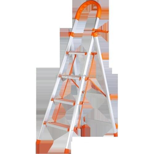 Aluminum Alloy Ladder Household Folding Herringbone Ladder Indoor Three Four Five Step Ladder Thickened Aluminum Alloy Mobile La