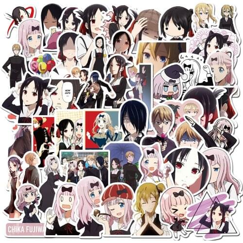 50PCS Anime Love Is War Chika Fujiwara Stickers for DIY Girl Stationery Laptop Phone Guitar Suitcase Cute Kaguya Sama Sticker