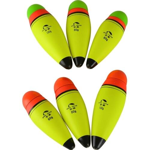 1pc Luminous Fishing Float Red Green Led Night Electronic Head Anti-collision Foam Floating 60g-100g Light Fishing Float Bobber