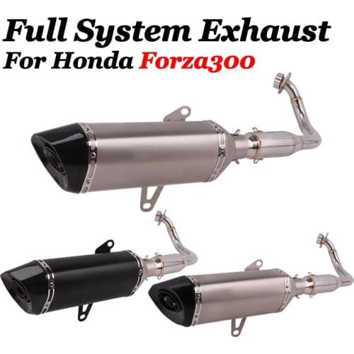 For HONDA Forza300 Forza 300 Motorcycle Exhaust Muffler Modified Connection Middle Tube Link Pipe 51mm With Removeable DB Killer