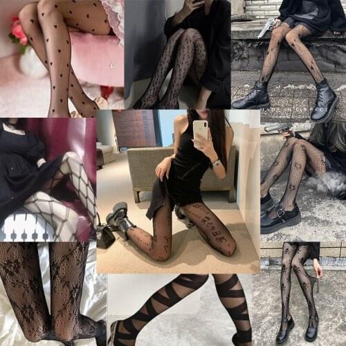 Japan Letter Women All-match Stockings Lolita Cosplay Sexy Tight JK Thin Pantynose Tights Knee High Long Socks Fishnet Stockings