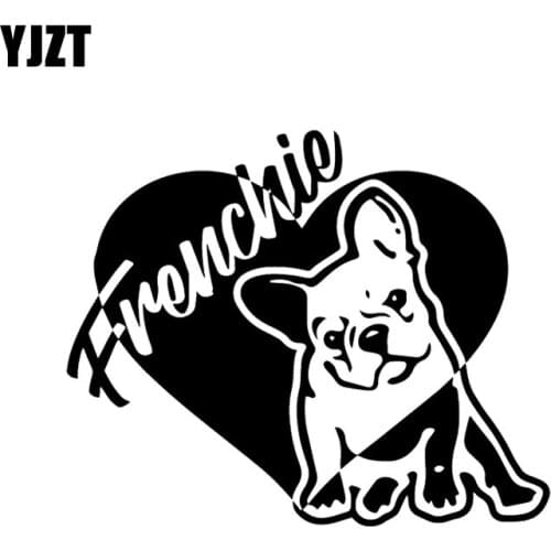 YJZT 14.7X12CM Car Sticker Frenchie French Bulldog Vinyl Decal Pet Dog Black/Silver C24-1194