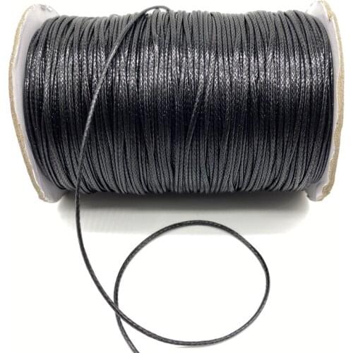 0.5/0.8/1.0/1.5/2mm Black Waxed Cord Rope PU Leather Thread String Necklace Rope For Jewelry Making DIY Shamballa Bracelet
