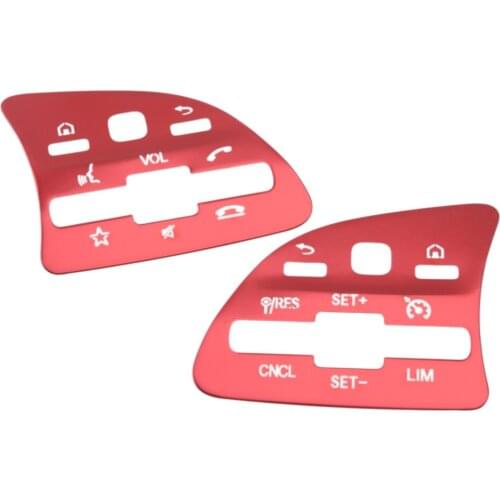 1 Pair Car Interior Front Steering Wheel Button Decoration Trim Bezel Red Fit For Mercedes Benz A C E GLB GLC GLE Class 2020