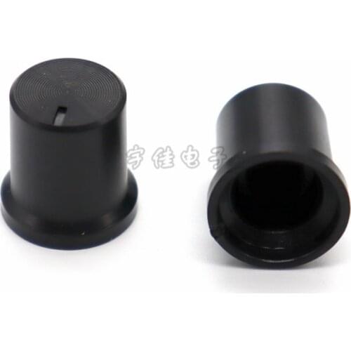 10 Piece Black plastic knob cap 14.5 * 15.5mm flower shaft 6MM potentiometer knob cap dot adjustment cap
