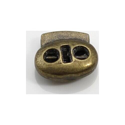 10pcs Pack Cord Lock Toggle Stopper lock Bean Antique Bronze Toggle Clip NK158
