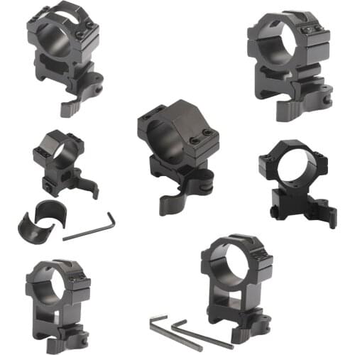 2 PCS / Lot Hunting Quick Release Scope Mount 30mm 25.4mm Barrel Riflescope Mount Ring 20mm Picatinny Rail Adapter Para Rifle