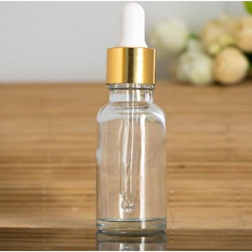 20ml Clear Boston Round Glass Dropper Bottles 20cc Transparent Glass Essential Oil With Dropper
