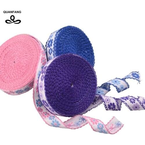 20mm Single Face Grosgrain & Satin Embroidered Lace Ribbon/Hemming Wrapping Decoration, DIY Gift Craft Packing Hair Accessories