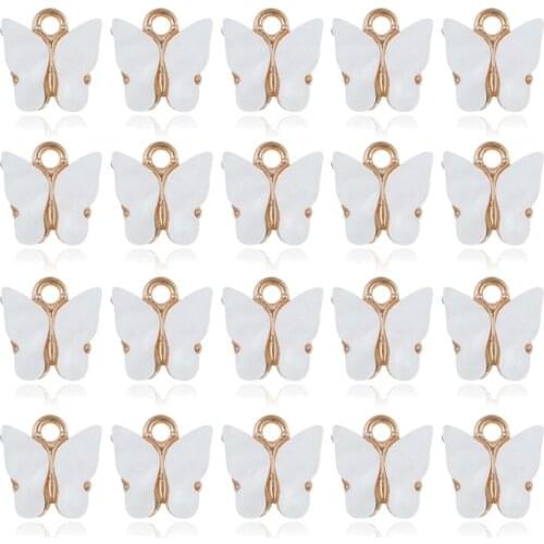 20Pcs Colorful Acrylic Butterfly Charms Pendant for DIY Necklace Bracelet Earrings Jewelry Making Crafting 8 Colors