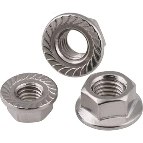 20Pcs M3 M4 M5 M6 M8 304 Stainless Steel flange hex nut nuts