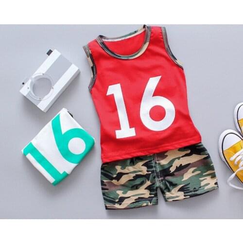 2020 New Summer Casual Camouflage Newborn Baby Boy Toddler Clothes Set VEST Tops Pants 2Pcs/sets Cotton Kids Outfits Clothing