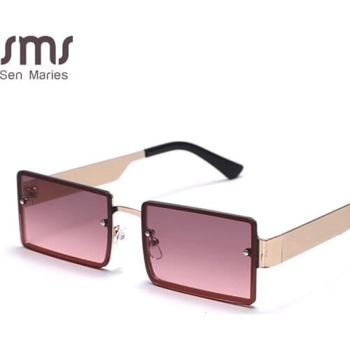 2021 Rectangle Sun Glasses Luxury Brand Travel Small Square Sunglasses Men Women Vintage Retro Oculos Lunette De Soleil Femme