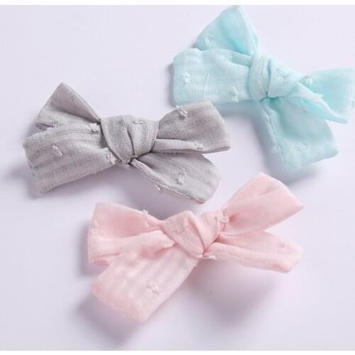 24pc/lot Cute Solid Fabric Bows with Clips Cotton Fabric Hair bow Barrettes Hairgrips Children Girls Headwear Hair Accessories