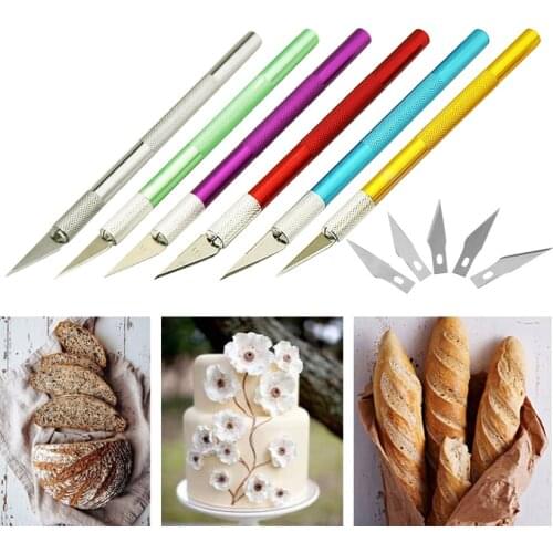 Sculpting Gum Paste Carving Baking Pastry Tools 6pcs Blades Knife Fruit Fondant Cake Decorating Tools