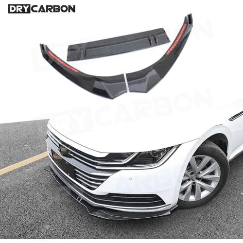 ABS Black Front Lip Spoiler Splitter For Volkswagen VW CC 2019 2020 Head Bumper Chin Shovel Protector Car Styling