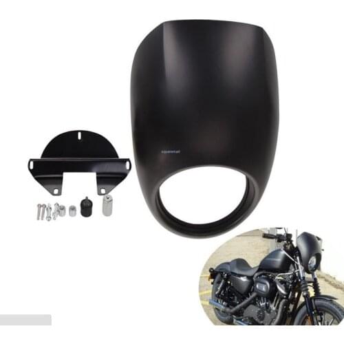 Motorcycle accessories New Matte Black Head Light Fairing Mask Front Visor For Harley Sportster FX XL Dyna Cafe Racer Visor