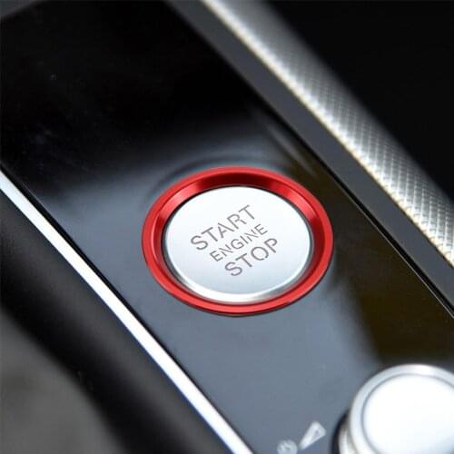 Car accessories For Audi A4L A6L A5 A7 Q3 Q5 8R A4 B9 Car Start Stop Engine Push Button Frame Key Ring Trim Cover Sticker