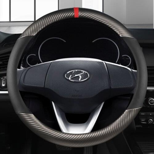 Car steering-wheels cover 37 38cm 15" For Hyundai ELantra/i35 Sonata/i45 Creta/ix25 Tuscon/ix35 Accent Verna Solaris Santa Fe
