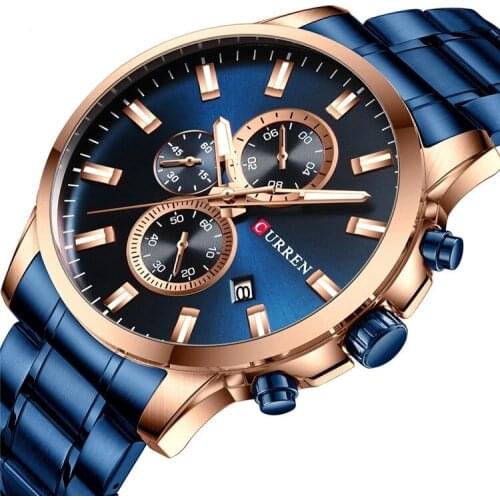 CURREN 8348 Watches Mens Fashion Luxury Stainless Steel Band men Wristwatch Waterproof men watches